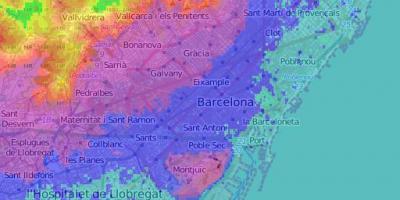 Topografische kaart van barcelona