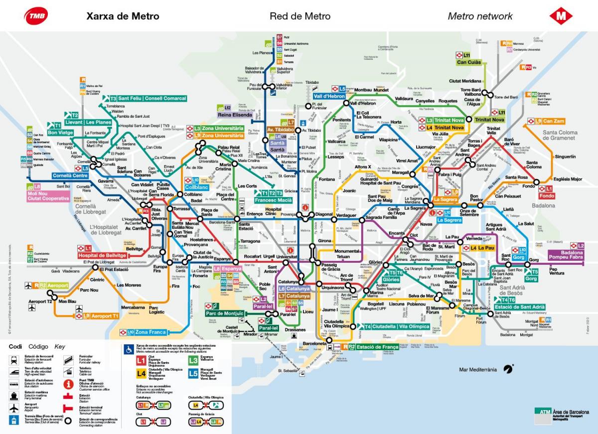 barcelona metrolijn kaart