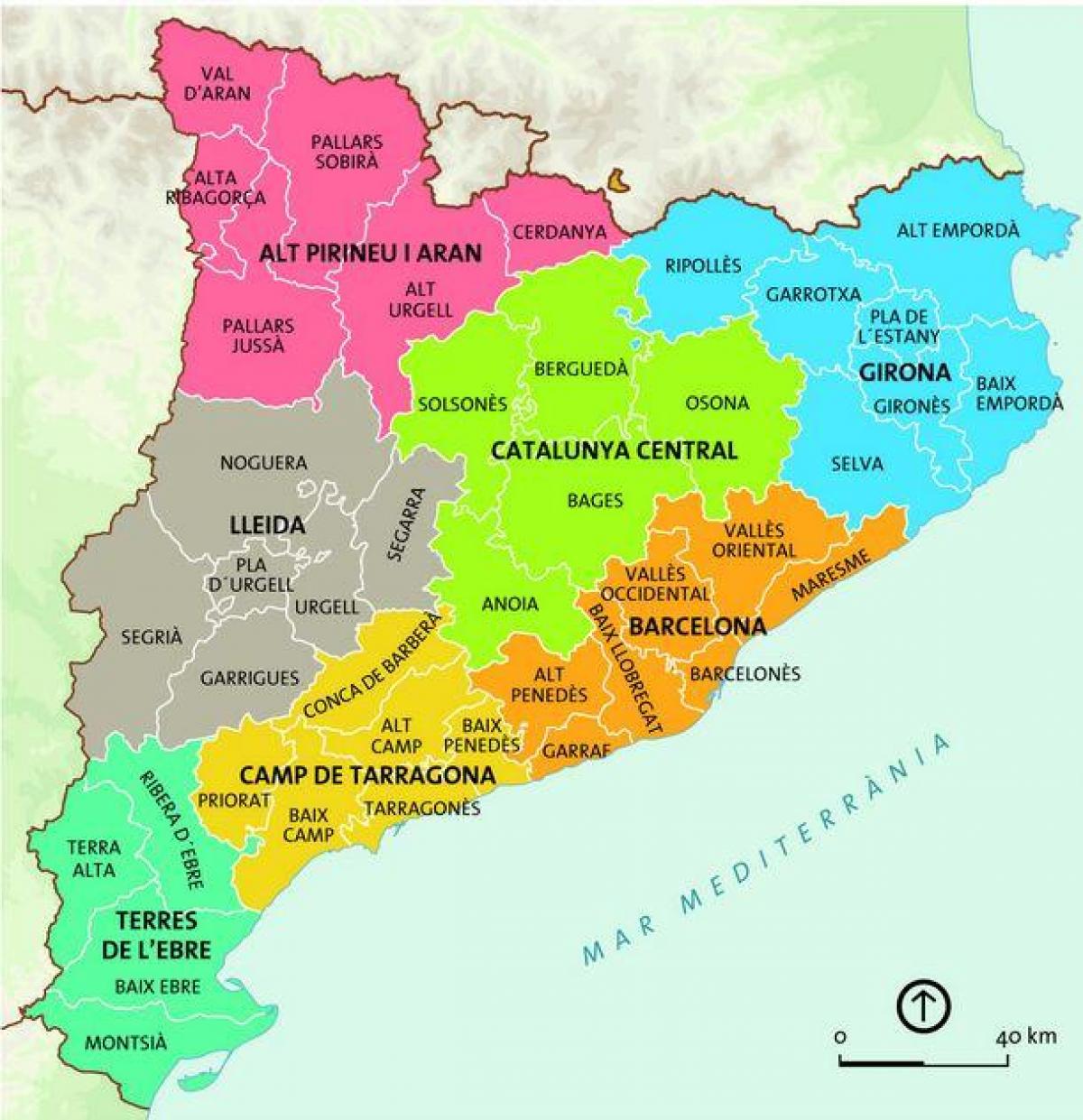 kaart van barcelona regio