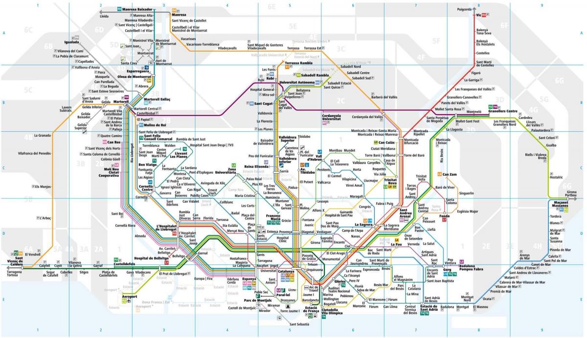 barcelona spoorweg-kaart