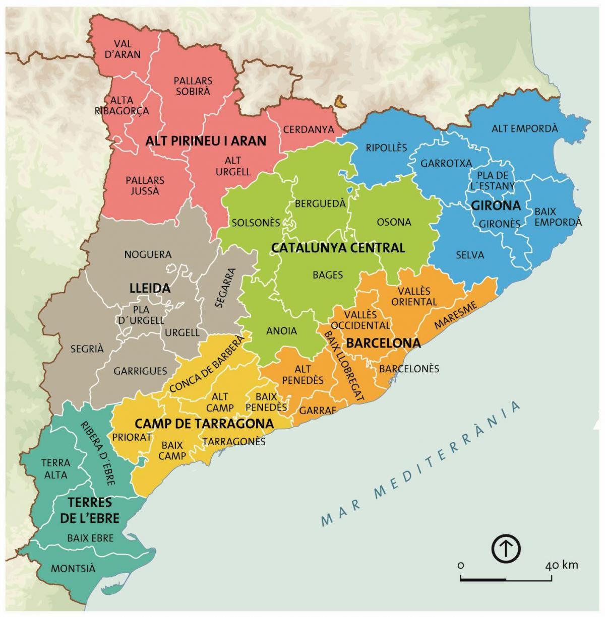 kaart van de catalunya in barcelona