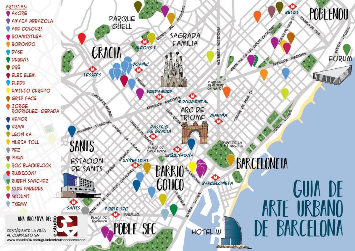 barcelona street art kaart