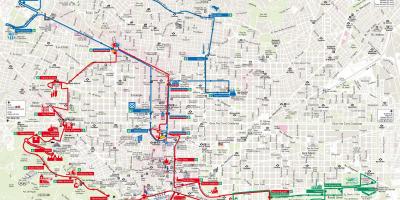 Barcelona bus turistic rode lijn op kaart