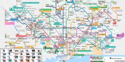 Barcelona metro kaart toeristische attracties