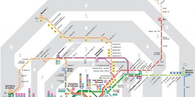 Metro kaart van barcelona met zones