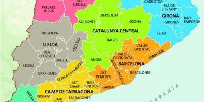 Kaart van barcelona regio