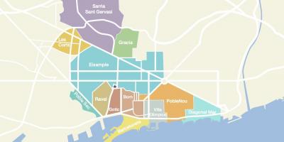 Kaart van barcelona en spanje wijken