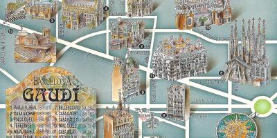 Gaudi kaart van barcelona