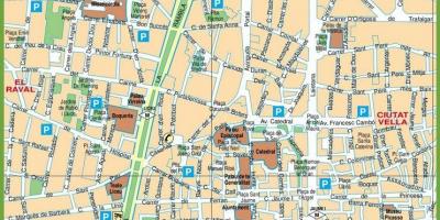 Kaart van het centrum van barcelona straten