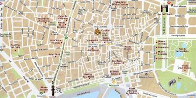 Kaart van de oude binnenstad van barcelona